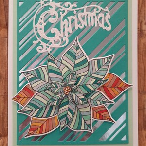 Poinsettia de Noël Rayures Turquoise
