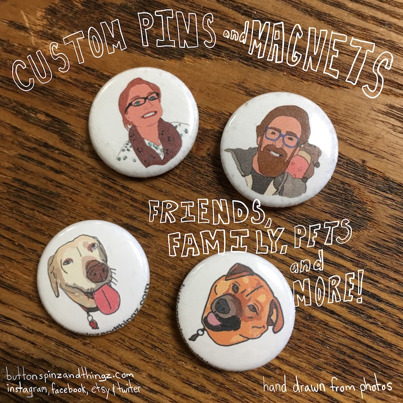 Personalized Pins & Magnets! - Etsy