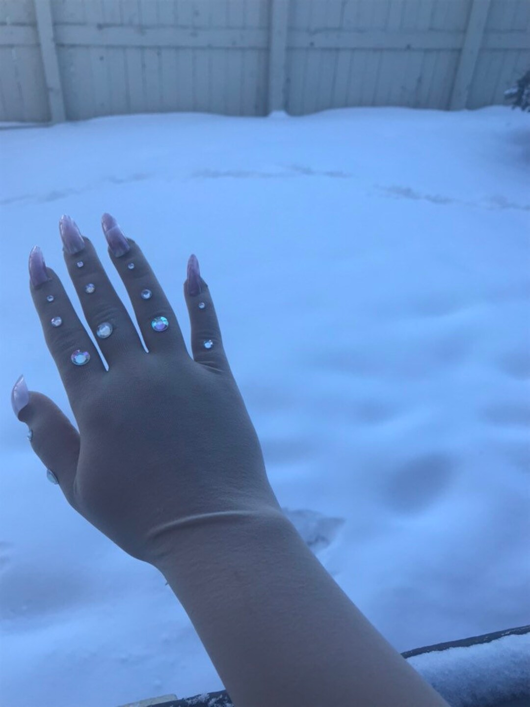 Gemstone Nail Gloves Etsy New Zealand