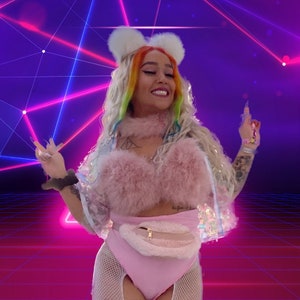 Fluffy Rave Bra in Vixen (ULTRA FLUFFY) 45 dollars