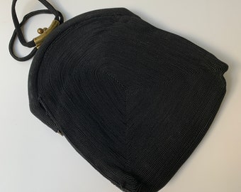 1940s Corde Black Bag