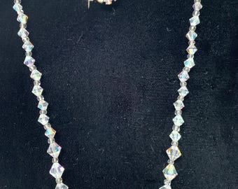 1950s Aurora Borealis Graduated Bicone Bead Necklace