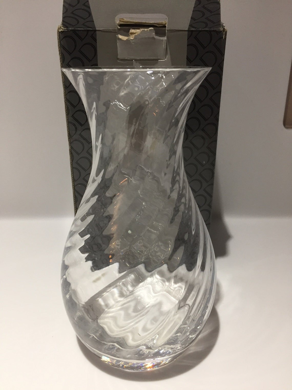 Dartington Crystal Glass Small Ripple Vase Etsy