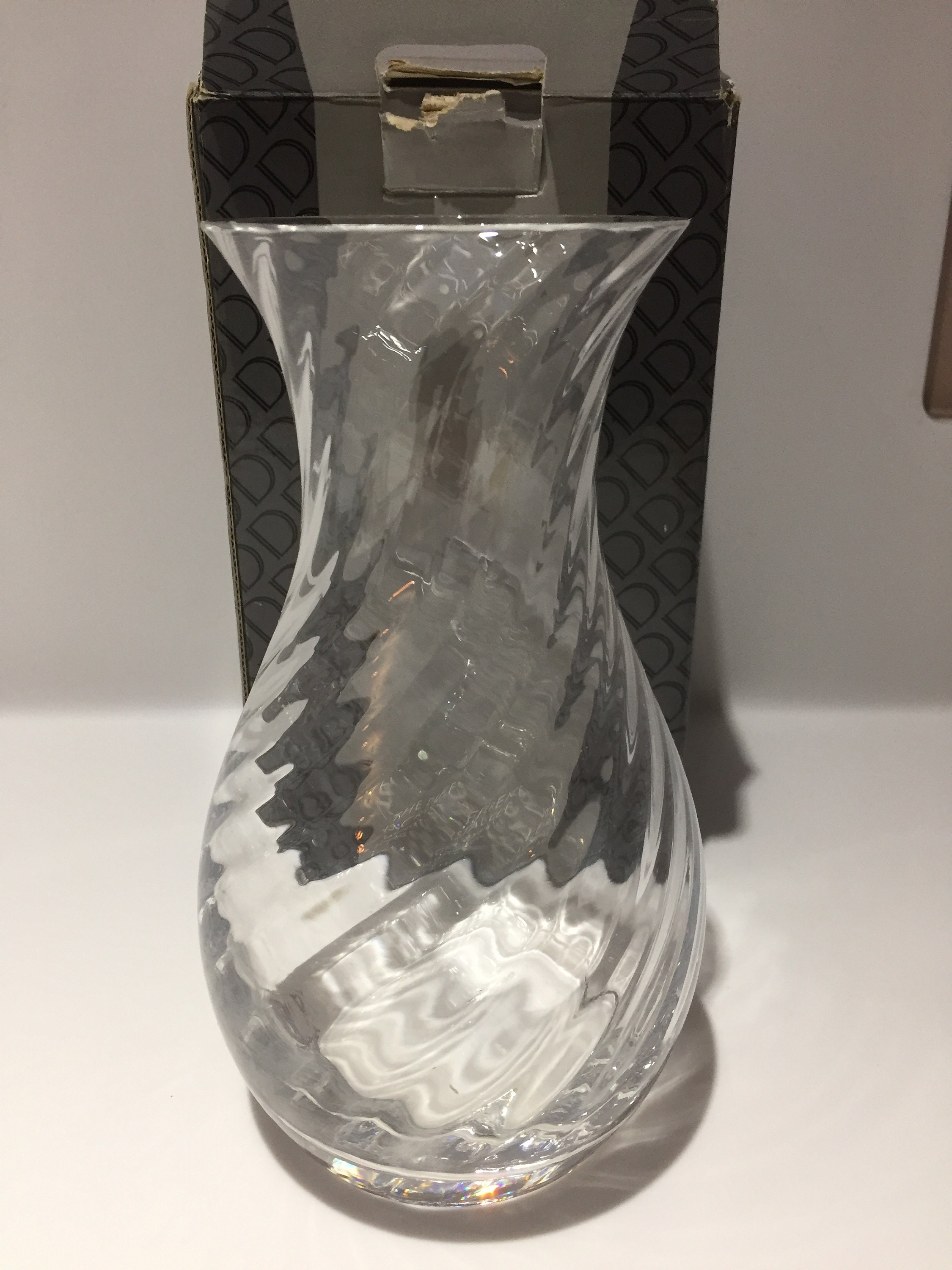 Dartington Crystal Glass Small Ripple Vase Etsy