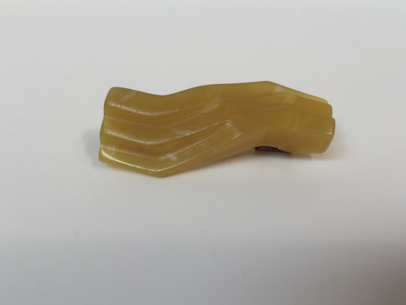 1930s Yellow Bakelite Geometric Brooch