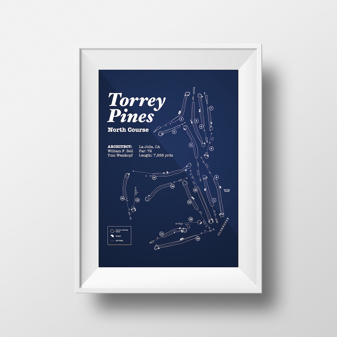 Torrey Pines North Course Map Digital Download Etsy Hong Kong