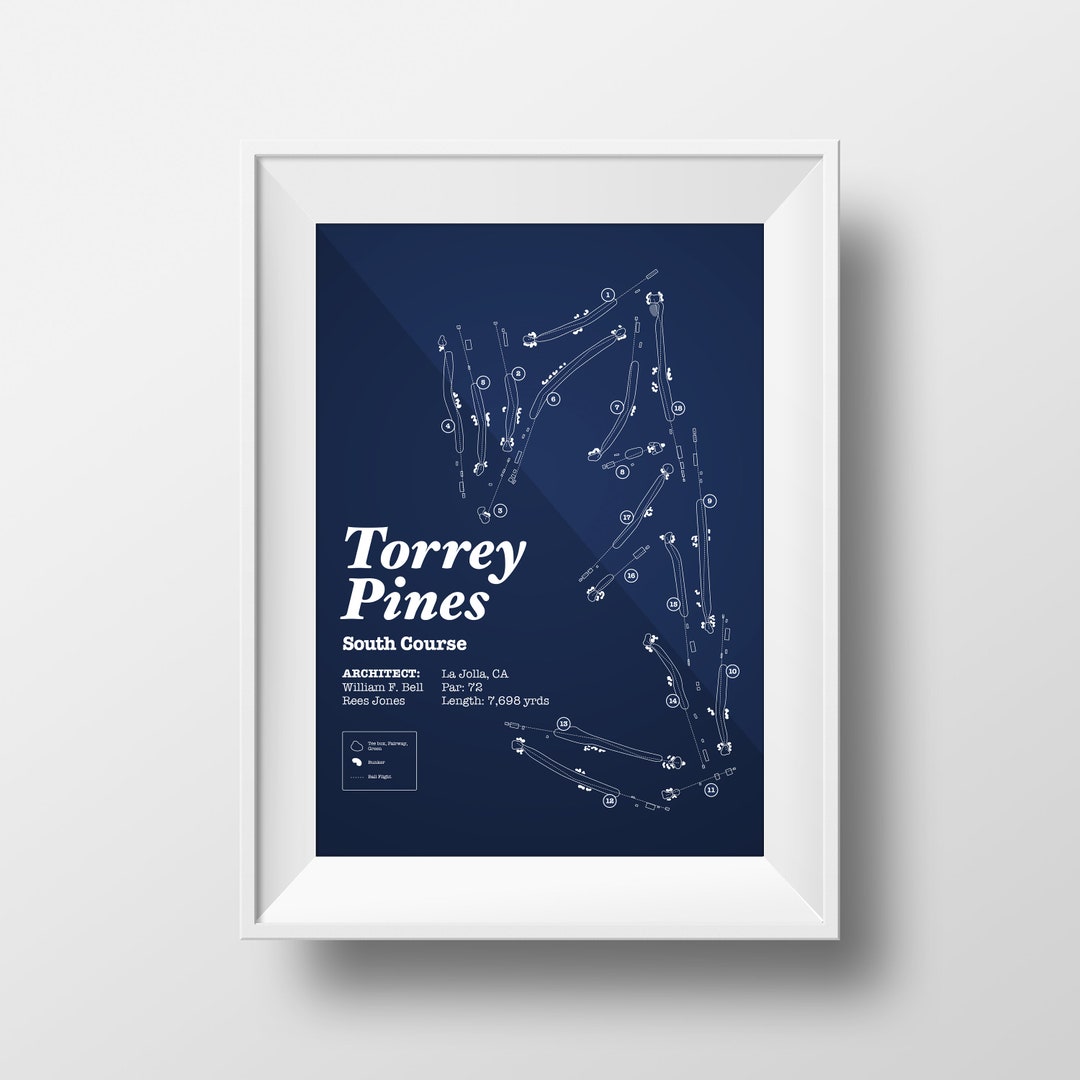 Torrey Pines South Course Map Digital Download Etsy Torrey Pines South Course Map Digital Download Etsy