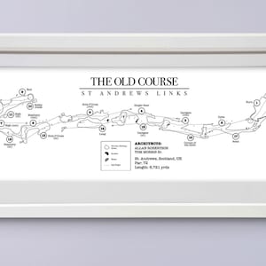 12x24 - St. Andrews Old Course Map - B/W - Télécharger numérique
