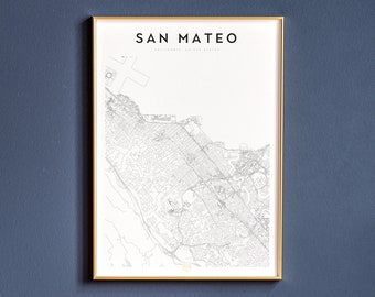 San Mateo Map Etsy