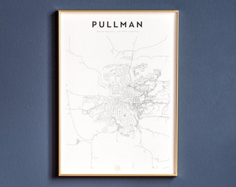 Pullman Art Pullman Map Art Pullman Map Pullman Decor Pullman Gift Pullman WA Poster Pullman Wall Art Pullman Print Modern Art Print