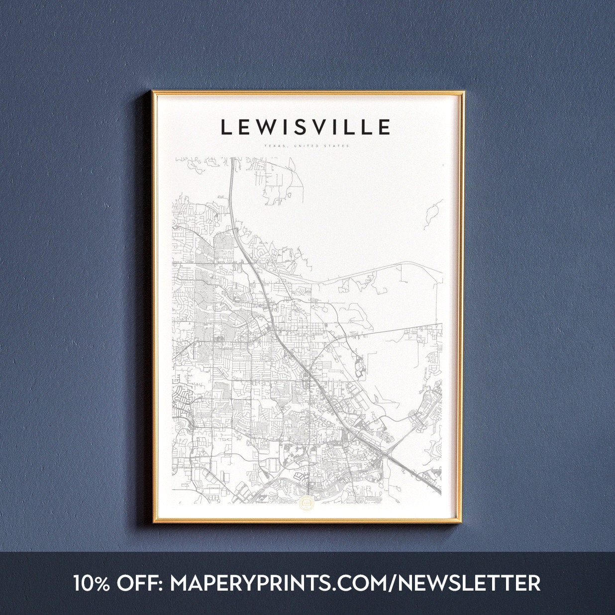 Lewisville Texas Lewisville map Lewisville print Etsy