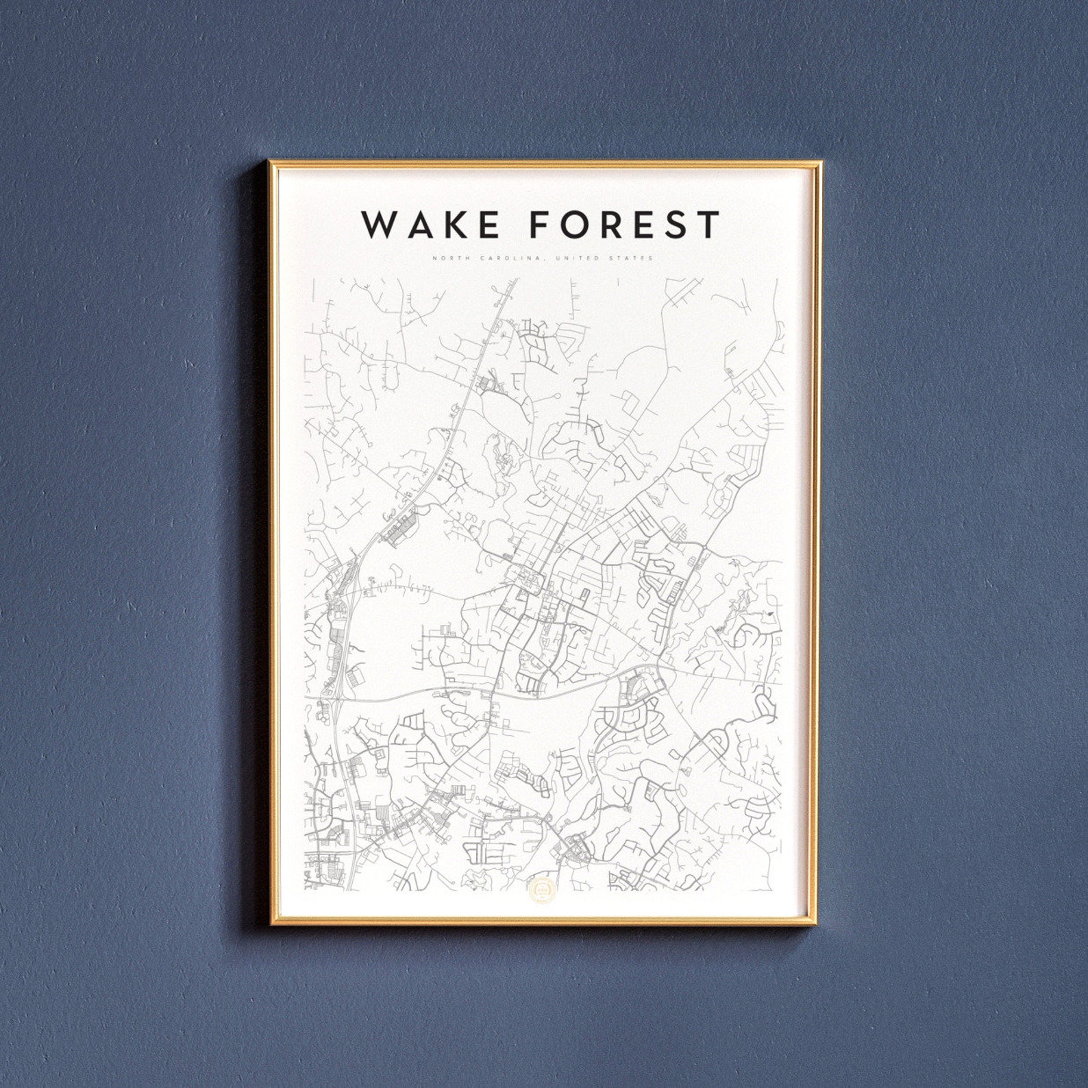 Wake Forest North Carolina Wake Forest Map Wake Forest Etsy