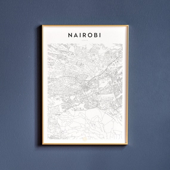 Nairobi Kenya Nairobi Map Nairobi Print Nairobi Wall Art - Etsy