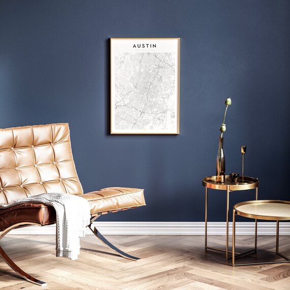 Austin Map Print Wall Decor Poster Map Art Art Print Etsy