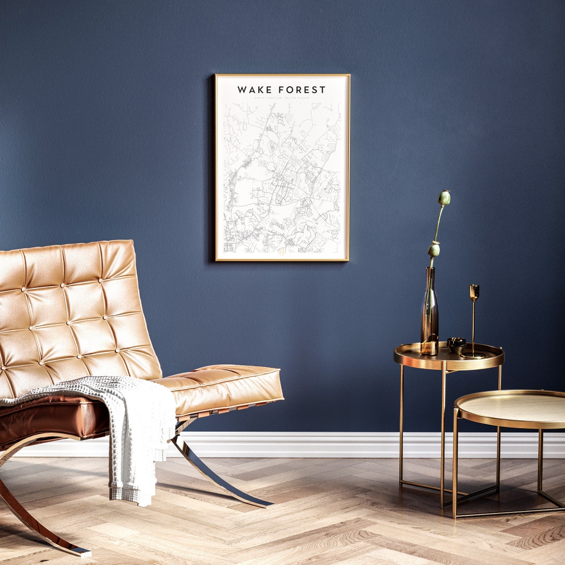 Wake Forest North Carolina Wake Forest Map Wake Forest Etsy