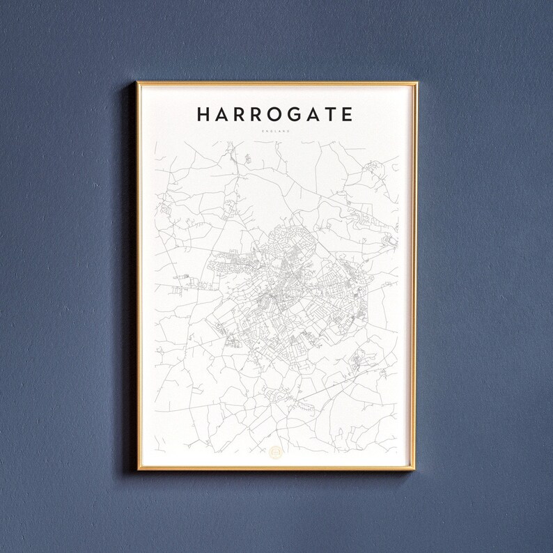Harrogate England Harrogate Map Harrogate Print Harrogate Etsy