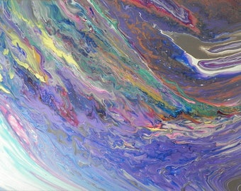 Purple Wave - Fluid Art Acrylic Paint Pour