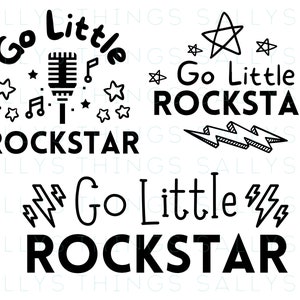 Go Little Rockstar SVG Bundle arquivos de corte para impressão de designs vetoriais de decoração de berçário arquivo digital