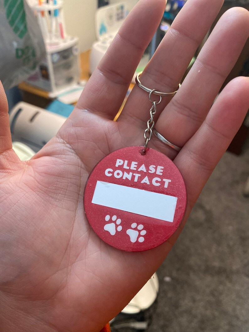 In Case of Emergency Pet Home Alone Keychain Cat Dog Help Care Etsy