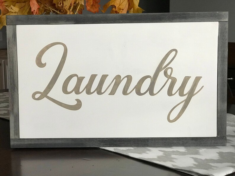 Signo de lavandería decoración de la lavandería letrero de | Etsy