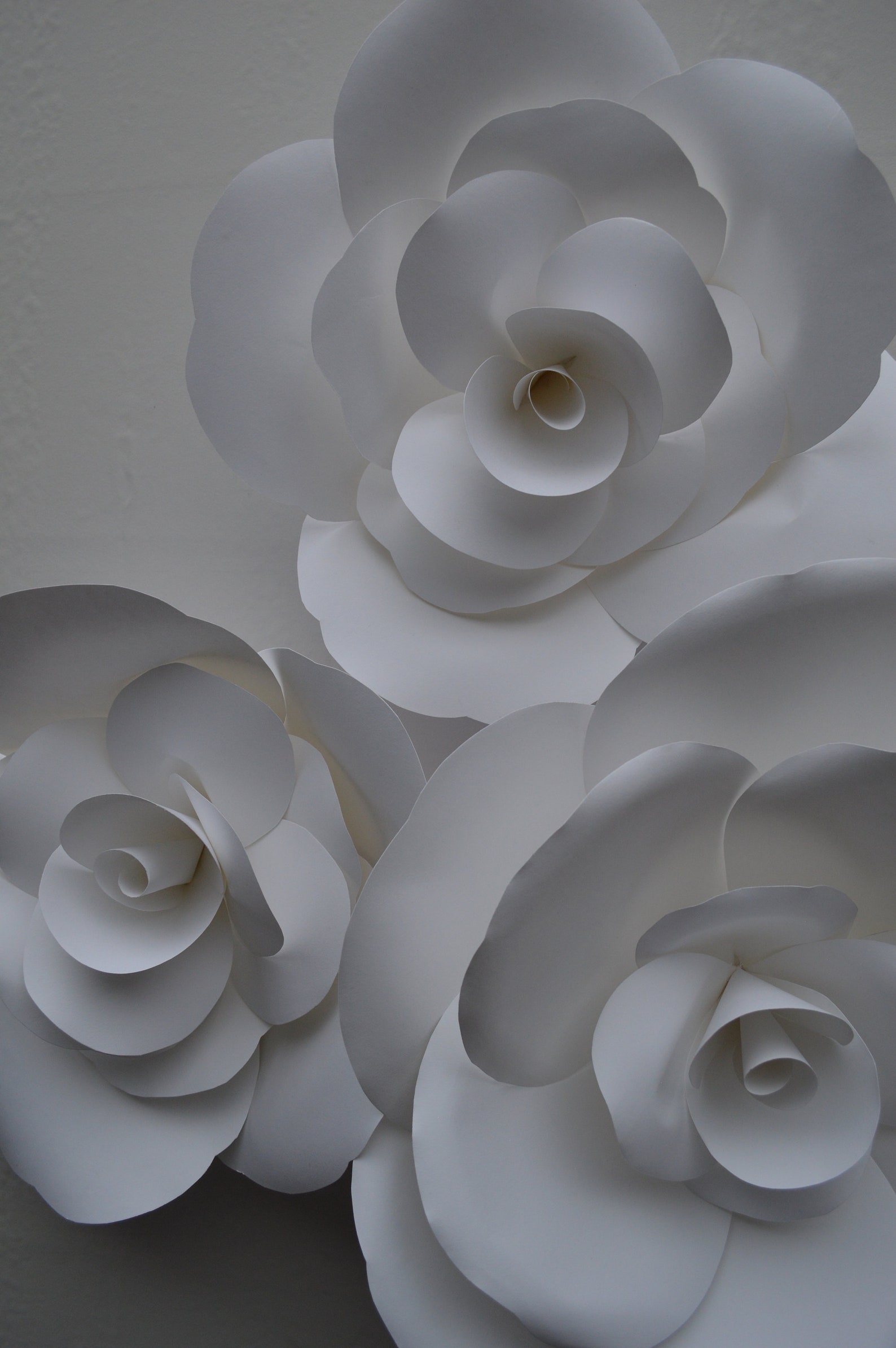 Set of 3 Paper Roses 2D Wall Decor Neutral Decor Etsy