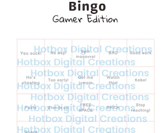 Tarjetas de bingo de reacción de videojuegos definitivas: ¡reacciones y jerga de jugadores divertidas para noches de juegos, fiestas de transmisión y juegos casuales!