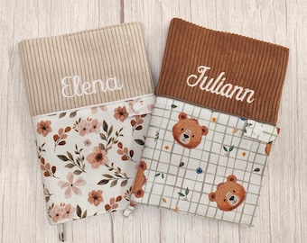 Protège carnet de santé bébé, enfant PERSONNALISABLE & BRODÉE • VELOURS • Choix multiples