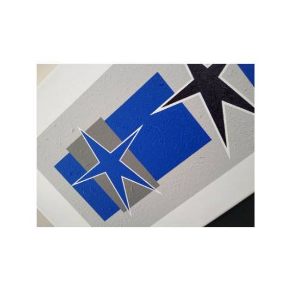 Dallas Cowboys Star Original Sports Art On Canvas Kids Wall Etsy