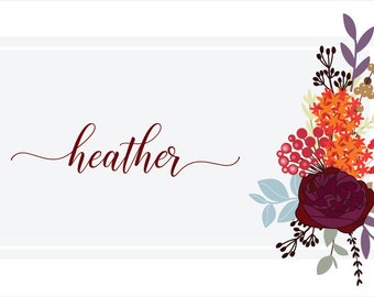 Fall Floral Place Cards | Beautiful Table Decor | Perfect for Thanksgiving | Fall Table Decor | Personalized