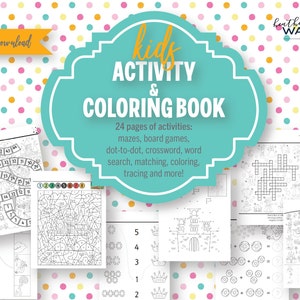 Instant Download Coloring and Activity Book for Kids