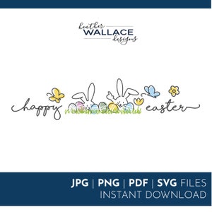 Happy Easter Graphic | Clip Art | Instant Download | Svg PDF Jpg PNG Files Included | DIY Projects | Easter | Cricut File