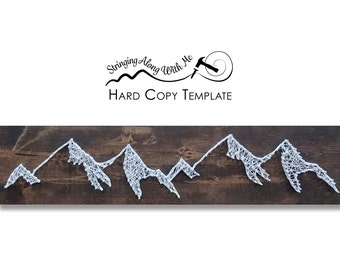 Mountain Range String Art Template - Card Stock Template
