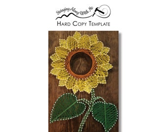 Sunflower String Art Template – Card Stock Template (12x18)