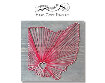 Ohio String Art Template with Heart - Card Stock Template