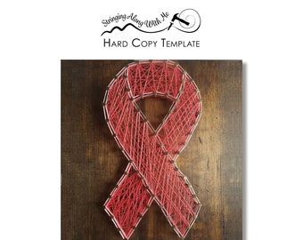 Hard Copy Template-String Art Template- Awareness Ribbon - ***Mailed Cut Out*** This will change your life.