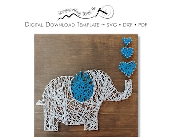 Digital Download-String Art Template- Baby Elephant - ***SVG, DXF, PDF -  Zip File*** This will change your life.