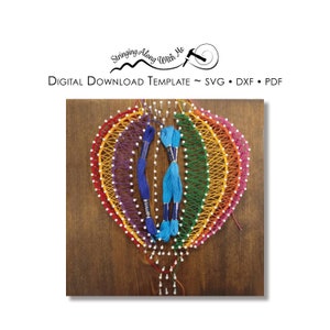 Digital Download-String Art Template- Hot Air Baloon - ***SVG, DXF, PDF - Zip File*** This will change your life.