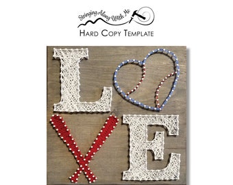 Love Baseball String Art Template - Card Stock Template
