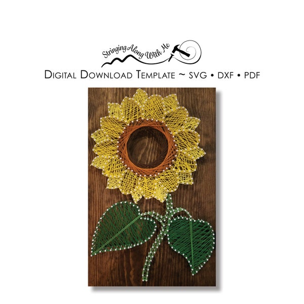 Custom 9x12 Digital Download-String Art Template- Sunflower - ***SVG FILE*** For Silhouette and Cricut users. This will change your life.