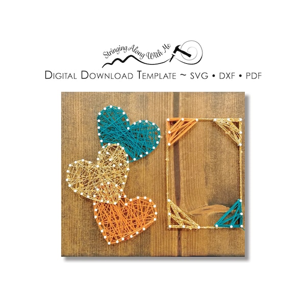 Digital Download-String Art Template- Heart Picture Frame - ***SVG, DXF, PDF - Zip File*** This will change your life.