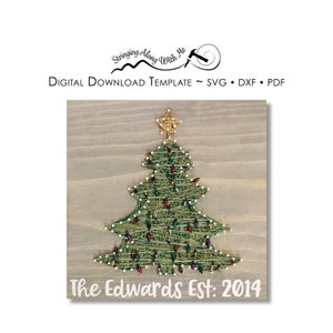 Digitaler Download-String Art Template - Weihnachtsbaum - **SVG, DXF, PDF - Zip File** Dies wird dein Leben verändern.