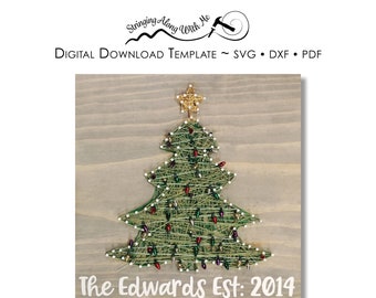Weihnachtsbaum String Art Vorlage - SVG DXF PDF (Digitaler Download)