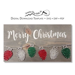 Christmas Lights String Art Template – SVG DXF PDF (Digital Download)