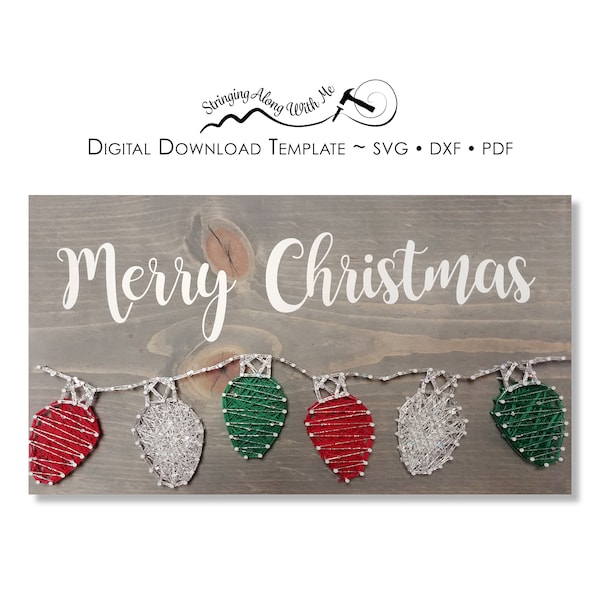 Christmas Lights String Art Template – SVG DXF PDF (Digital Download)