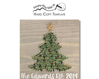 Christmas Tree String Art Template - Card Stock Template