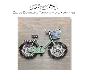 Plantilla de arte de cuerdas de bicicleta – SVG DXF PDF (Descarga digital)