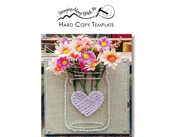 Mason Jar Heart String Art Template - Card Stock Template