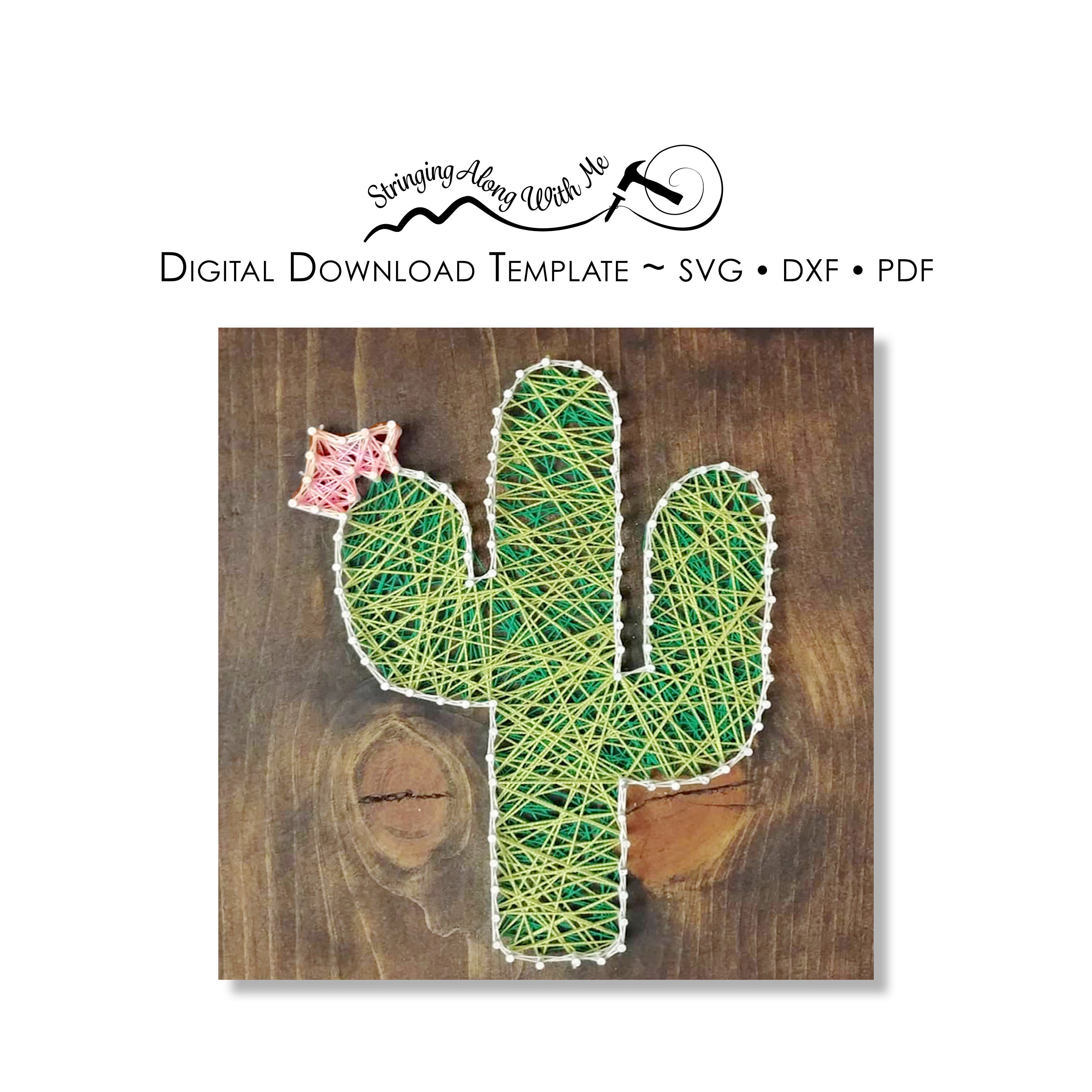 Custom Wood Burning Patterns: Cactus // Easy Pattern Template Design //  Pyrography Art // Instant Download PDF File // Cutting Board Gift 