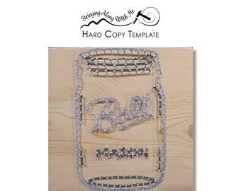 Ball Mason Jar String Art Template – Card Stock Template