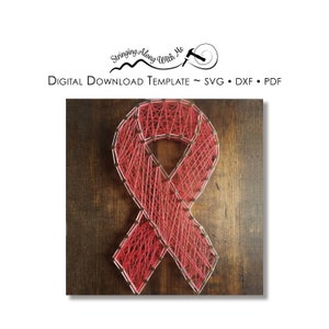 Digital Download-String Art Template- Awareness-Ribbon - ***SVG FILE*** For Silhouette and Cricut users. This will change your life.